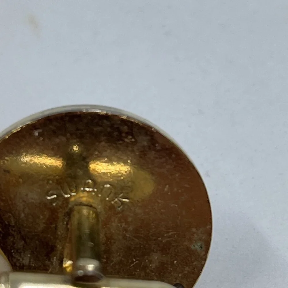 Vintage Swank Mens Cufflinks Gold Tone Sailboat Sailing Ship Boat‎ Waters Pirate